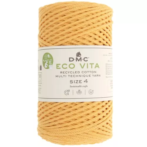 Bobina de cordón de algodón reciclado DMC 3 mm - Eco Vita 4 - Safran x 200m
