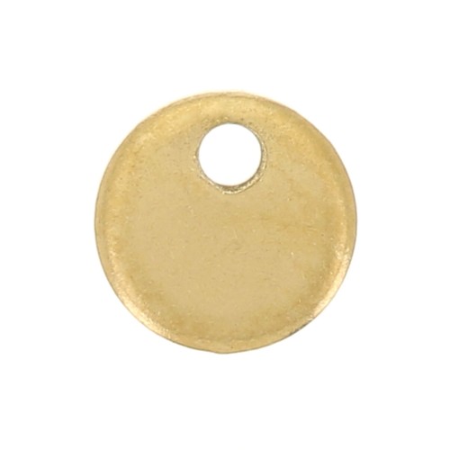 Dijes de medalla para grabar 4 mm - Acero inoxidable 304L Dorado x10
