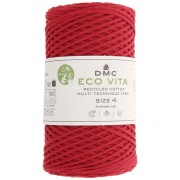 Bobina de cordón de algodón reciclado DMC 3 mm - Eco Vita 4 - Rojo x 200m