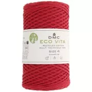 Rojo - Bobina de cordón de algodón reciclado DMC 3 mm - Eco Vita 4 - Rojo x 200m Bobina de cordón de algodón reciclado DMC 3 mm - Eco Vita 4 - Rojo x 200m
