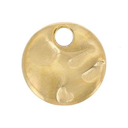 Charms redondos martillados 6 mm - Acero inoxidable 304L Dorado x10