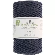 Dark Navy Blue - Bobina de cordón de algodón reciclado DMC 3 mm - Eco Vita 4 - Dark navy blue x 200 Bobina de cordón de algodón reciclado DMC 3 mm - Eco Vita 4 - Dark navy blue x 200