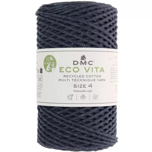 Bobina de cordón de algodón reciclado DMC 3 mm - Eco Vita 4 - Dark navy blue x 200