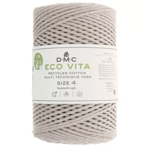 Bobina de cordón de algodón reciclado DMC 3 mm - Eco Vita 4 - Sable clair x 200m