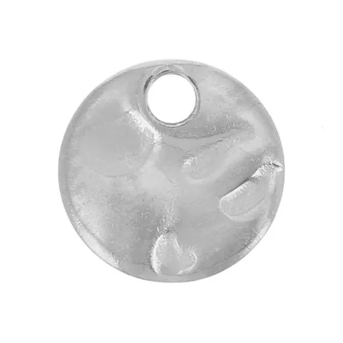 Charms redondos martillados 6 mm - acero inoxidable 304L x10