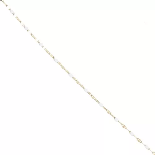 Cadena de malla de fantasía y resina epoxi de 2 mm - Acero inoxidable 304 - Blanco x1m