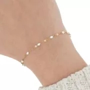 Cadena de malla de fantasía y resina epoxi de 2 mm - Acero inoxidable 304 - Blanco x1m