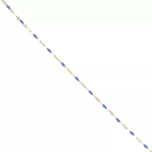 Cadena de malla fantasía y resina epoxi 2 mm 304 acero inoxidable - Azul real x1m