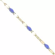 Cadena de malla fantasía y resina epoxi 2 mm 304 acero inoxidable - Azul real x1m