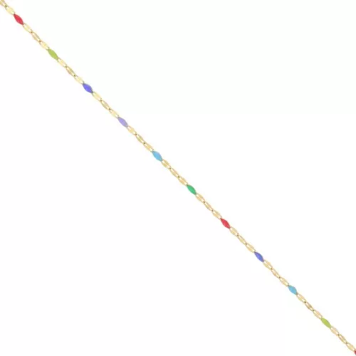 Cadena de malla fantasía y resina epoxi 2 mm acero inoxidable 304 - Multicolor x1m