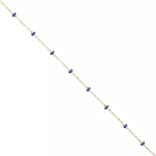 Cadena de malla Forçat con perlas epoxi de 3,4 mm - Acero inoxidable 304- Azul medianoche x1m