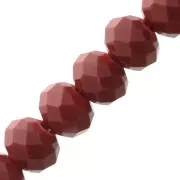 Redondas planas facetadas 6x4 mm Dark Red Coral x40cm
