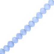 Cuentas redondas facetadas —redondas aplanadas— 4,5 x 3,5 mm, azul ópalo, 37 cm