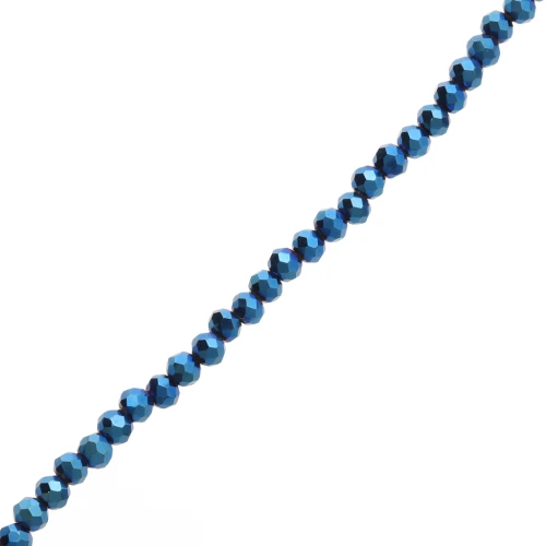Cuentas facetadas redondas - aplanadas redondas - 4x3,5 mm Iris azul x39 cm