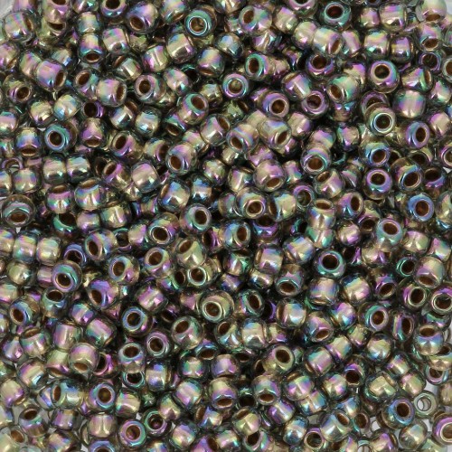 Rocalla Toho 11/0 TO11R999 - Black Diamond Rainbow Gold Lined x8g