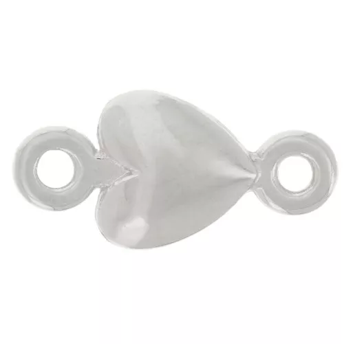 Entrepiezas corazón 11x5,5 mm - Chapa de plata fina envejecida x5