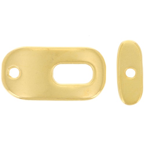 Cierre rectangular en forma de T 21x11 mm para pulsera o collar - Dorado con oro fino x1