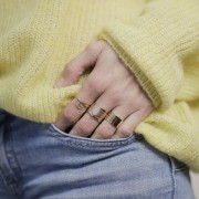 Anillo de 10 mm de ancho - Talla 51 - chapado en oro de 3 micras x1