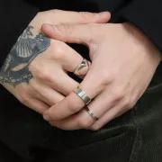 Anillo ancho 7 mm - Talla 59 - Plata 925 Rodiado x1