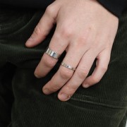 Anillo ancho 7 mm - Talla 63 - Plata 925 Rodiado x1