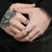 Anillo fino 3 mm - Talla 61 - Plata rodio 925 x1