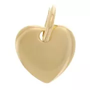 Colgante de corazón de 10 mm con anillo cerrado - Chapado en oro de 3 micras x1