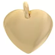 Colgante corazón 19x20 mm con anillo cerrado - Chapado en oro de 3 micras x1