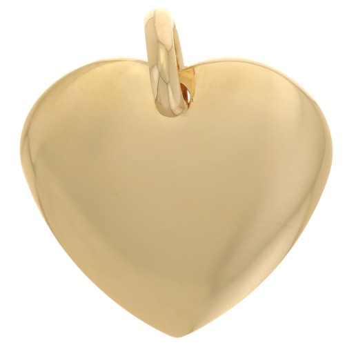 Colgante corazón 19x20 mm con anillo cerrado - Chapado en oro de 3 micras x1