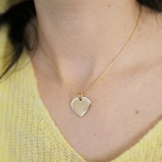 Colgante corazón 19x20 mm con anillo cerrado - Chapado en oro de 3 micras x1