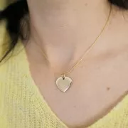 Colgante corazón 19x20 mm con anillo cerrado - Chapado en oro de 3 micras x1