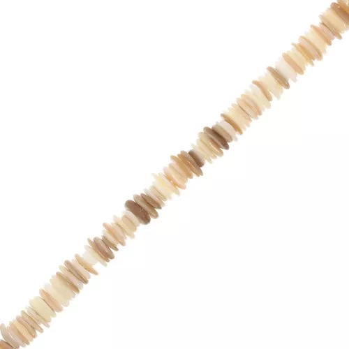 Cuentas redondas heishi irregular 5-9 mm Concha - Natural x 39cm