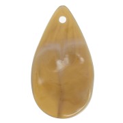 Colgantes gotas acrílicas onduladas 30x17 mm - Marrón jaspeado - Blanco x6|raw }}