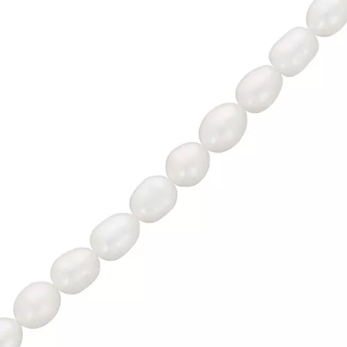 Perlas de agua dulce grano de arroz - 8x6 mm - Grado A Blanco x15