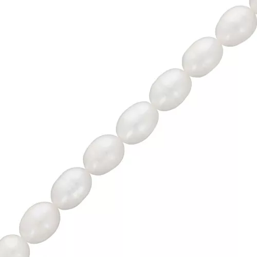 Perlas de agua dulce grano de arroz - 8x7 mm - Grado A Blanco x10