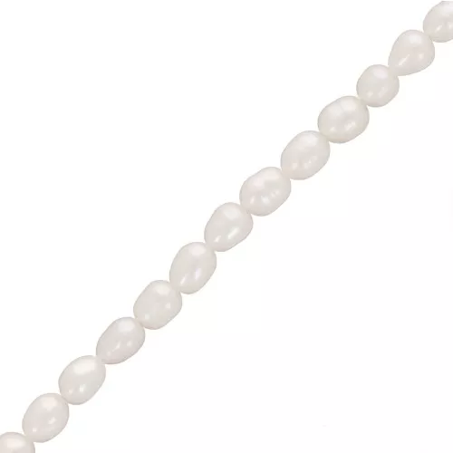 Perlas de agua dulce grano de arroz - 5x4 mm - Grado AA- Blancas x10