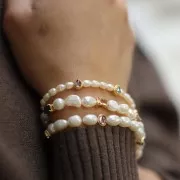 Perlas de agua dulce grano de arroz - 5x4 mm - Grado AA- Blancas x10