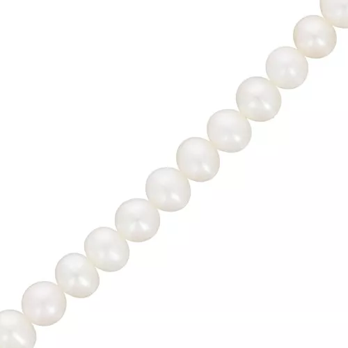 Perlas barrocas de agua dulce ovaladas irregulares 6x5 mm - Grado AAA Blanco x10