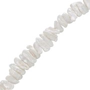 Perlas Biwa irregulares de agua dulce 17 mm a 23 mm - Grado AA Blanco iridiscente x6|raw }}
