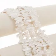 Perlas Biwa irregulares de agua dulce 17 mm a 23 mm - Grado AA Blanco iridiscente x6