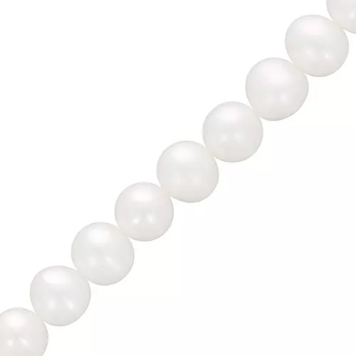 Perlas de agua dulce redondas aplanadas 6,5x7 mm - Grado AA- Blancas x6