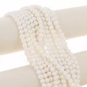 Perlas de agua dulce redondas aplanadas 6,5x7 mm - Grado AA- Blancas x6