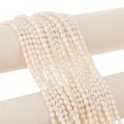 Perlas de agua dulce grano de arroz - 6x5 mm - Grado AA- Blancas x10