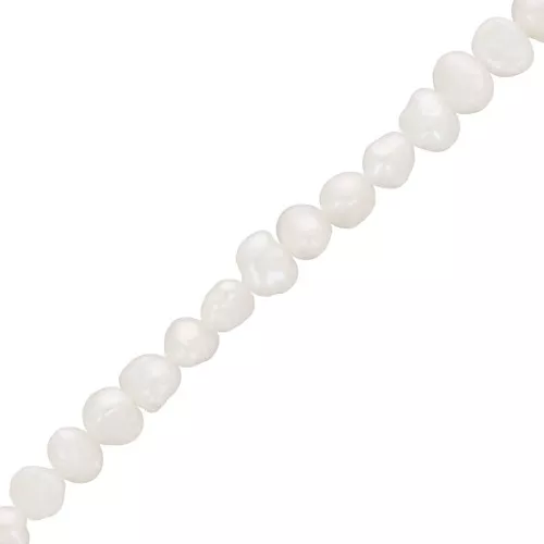Perlas barrocas irregulares de agua dulce 5 mm - Grado AA Blanco x10