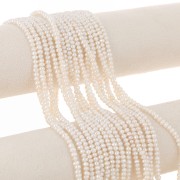 Perlas barrocas de agua dulce ovaladas irregulares 4x3 mm - Grado AA Blanco x8