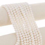 Perlas de agua dulce redondas aplanadas 8x6 mm - Grado AAA Blancas x4