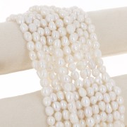 Perlas barrocas irregulares de agua dulce 10x8 mm - Grado AA Blanco x8