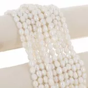Perlas barrocas irregulares de agua dulce 10x8 mm - Grado AA Blanco x8