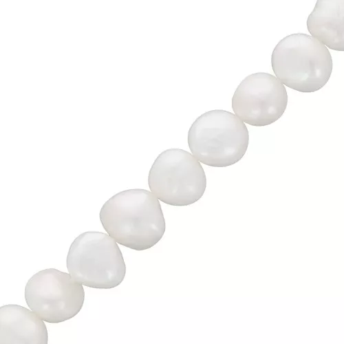 Perlas barrocas de agua dulce ovaladas irregulares 10x9 mm - Grado AA Blanco x6