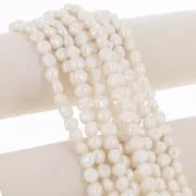 Perlas barrocas de agua dulce ovaladas irregulares 10x9 mm - Grado AA Blanco x6