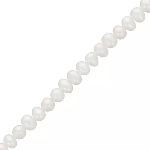 Perlas barrocas de agua dulce ovaladas irregulares 4,5x4 mm - Grado AA Blanco x10